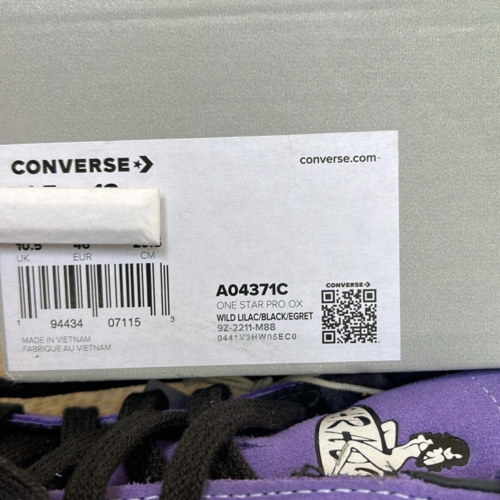 Converse Men’s CTAS A04371C
ONE STAR PRO OX
WILD LILAC/BLACK/EGRET Sneakers - Picture 16 of 16